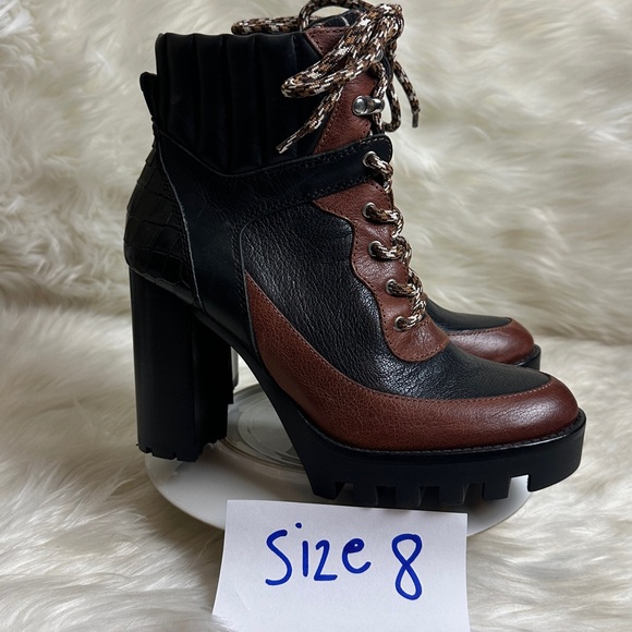 Antonio Melani Penn Leather Lug Sole Booties - Picture 7 of 16